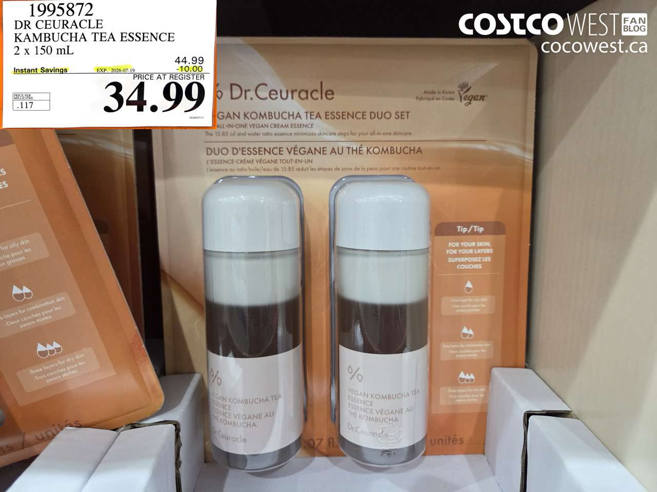 1995872 DR CEURACLE KAMBUCHA TEA ESSENCE 2 X 150 ML ($10.00 INSTANT SAVINGS EXPIRES ON 2026-07-19) $34.99