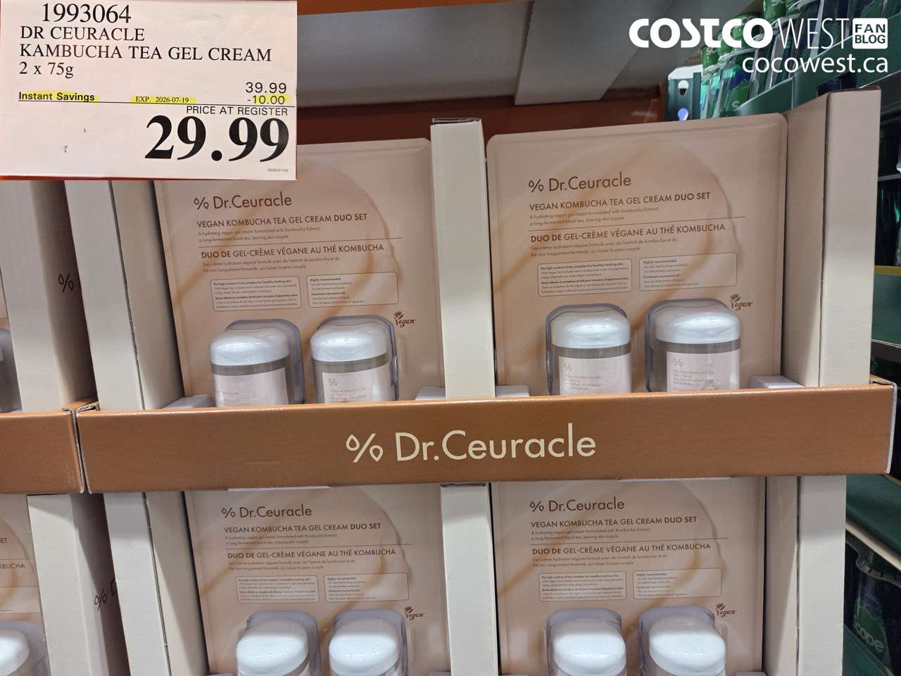 1993064 DR CEURACLE KAMBUCHA TEA GEL CREAM 2 X 75G ($10.00 INSTANT SAVINGS EXPIRES ON 2026-07-19) $29.99