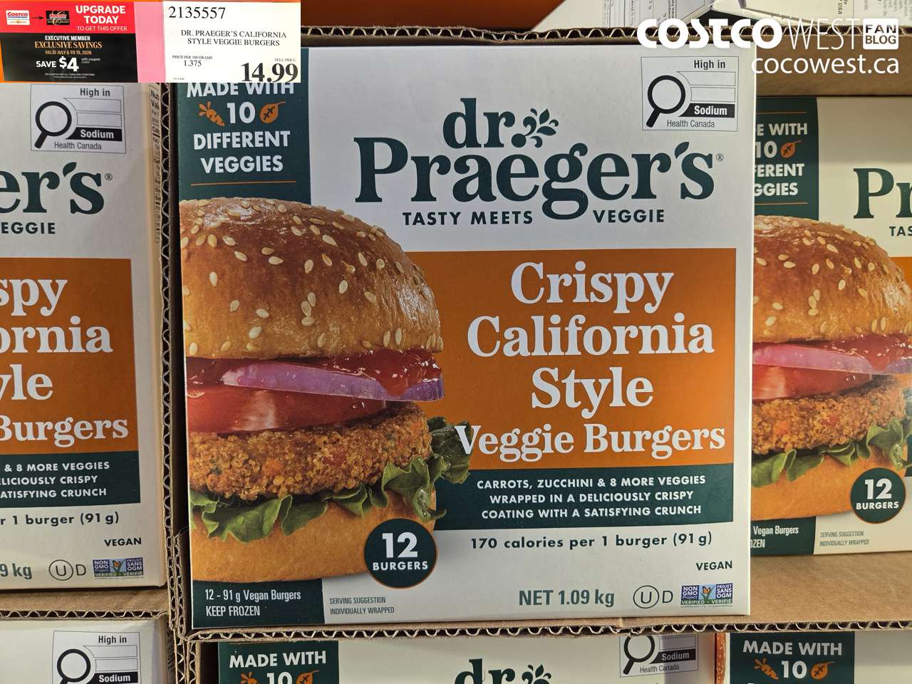 2135557 DR. PRAEGER'S CALIFORNIA STYLE VEGGIE BURGERS ($4.00 INSTANT SAVINGS EXPIRES ON 2026-07-19) $10.99