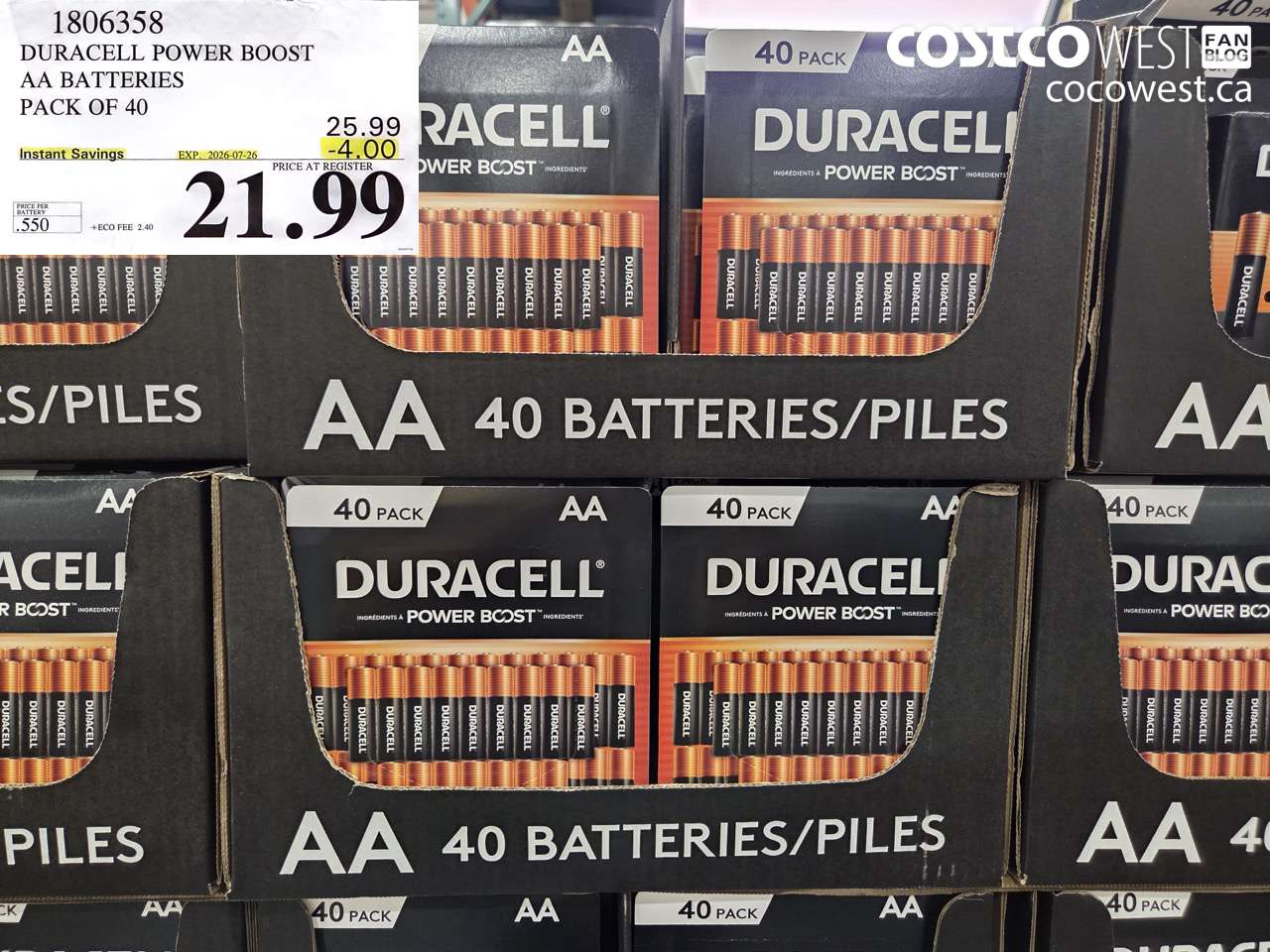 1806358 DURACELL POWER BOOST AA BATTERIES PACK OF 40 ($4.00 INSTANT SAVINGS EXPIRES ON 2026-07-26) $21.99