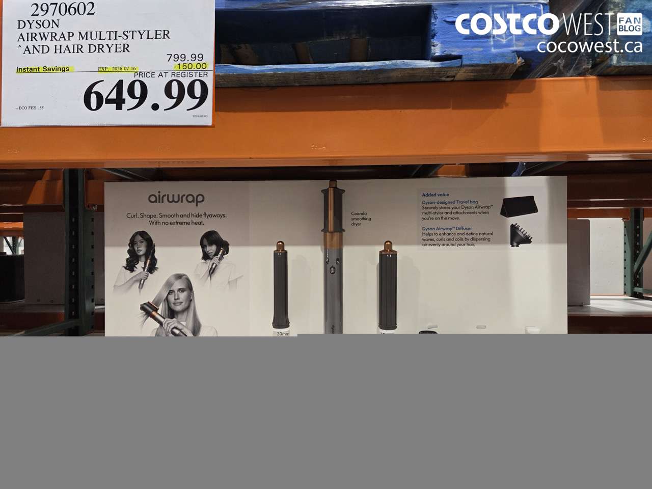 2970602 DYSON AIRWRAP MULTI-STYLER AND HAIR DRYER ($150.00 INSTANT SAVINGS EXPIRES ON 2026-07-16) $649.99