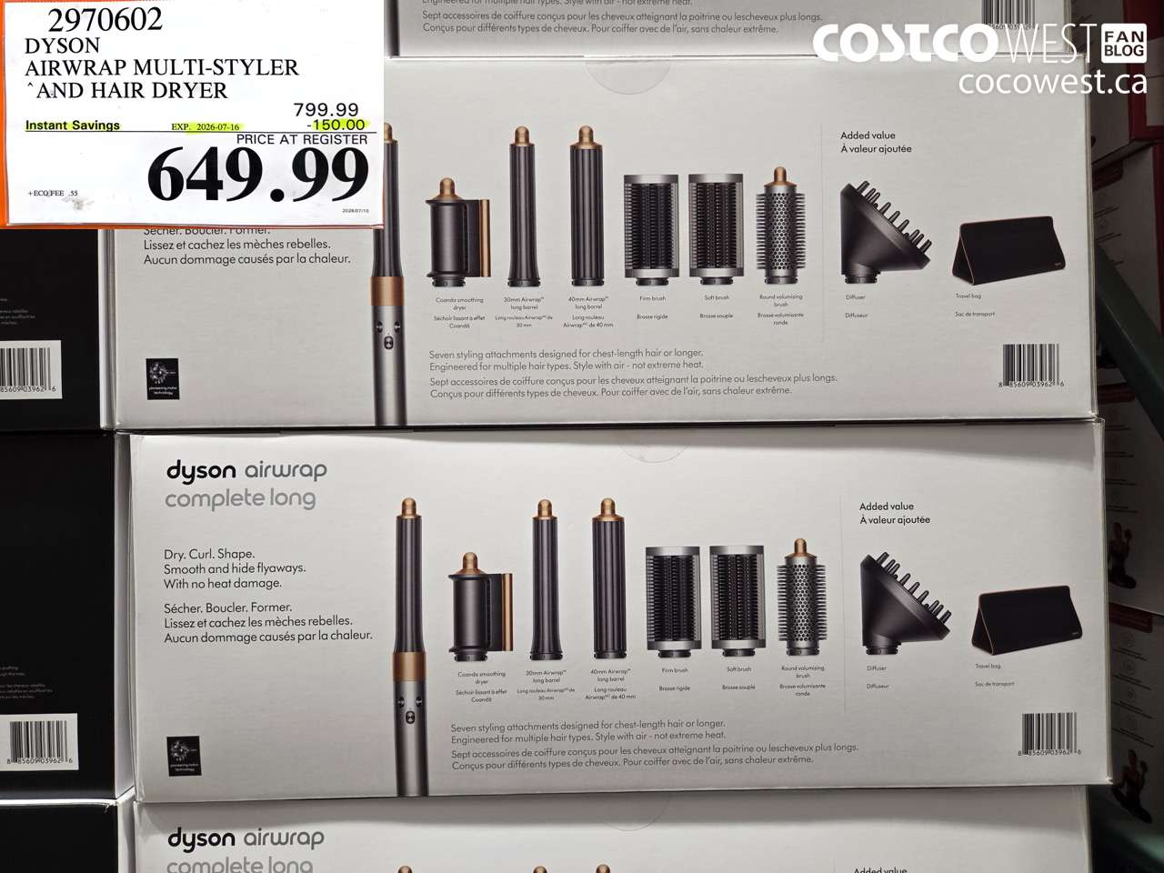 2970602 DYSON AIRWRAP MULTI-STYLER AND HAIR DRYER ($150.00 INSTANT SAVINGS EXPIRES ON 2026-07-16) $649.99