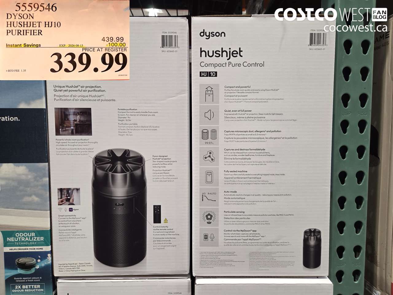 5559546 DYSON HUSHJET HJ10 PURIFIER ($100.00 INSTANT SAVINGS EXPIRES ON 2026-08-13) $339.99