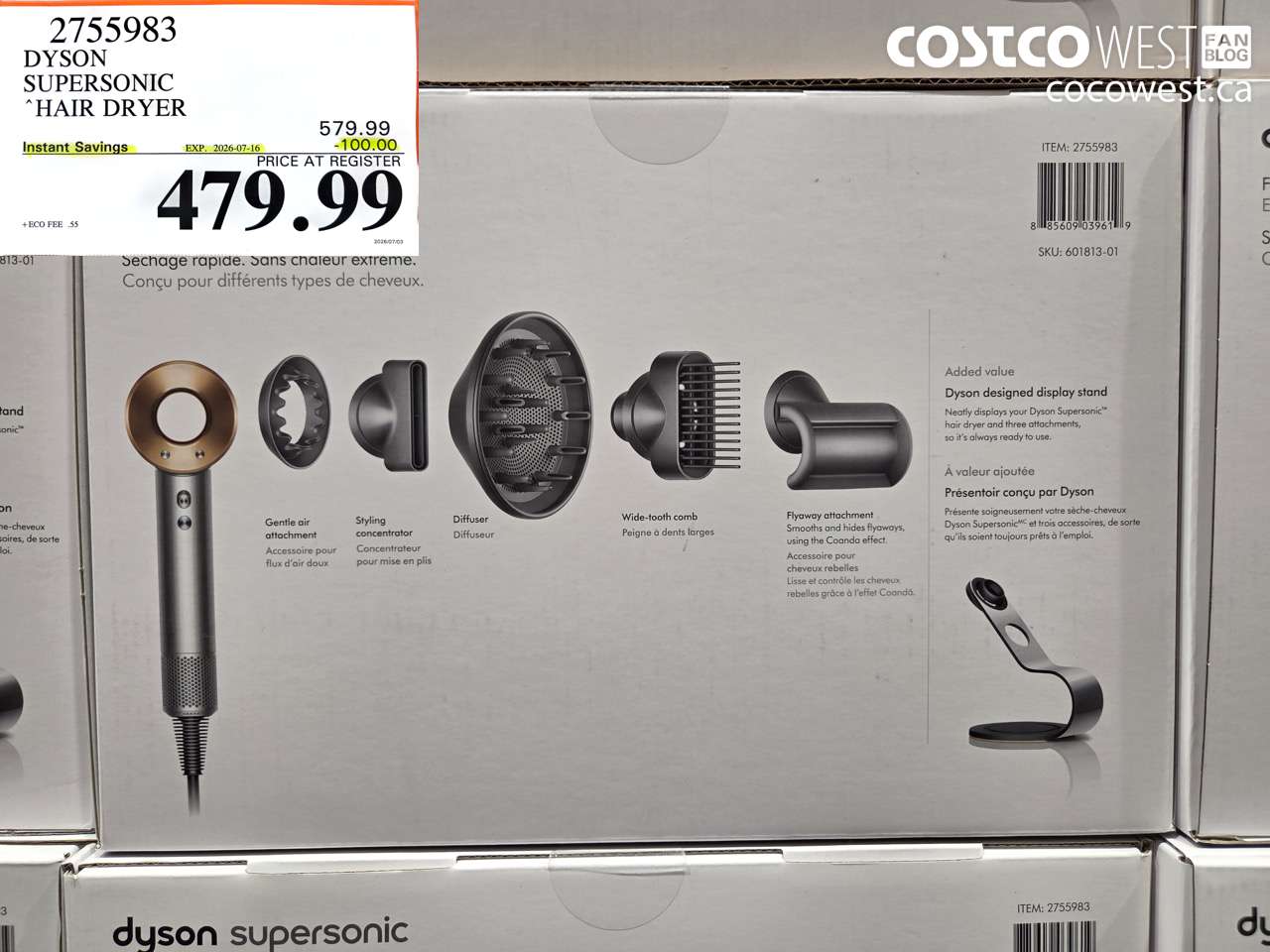 2755983 DYSON SUPERSONIC HAIR DRYER ($100.00 INSTANT SAVINGS EXPIRES ON 2026-07-16) $479.99