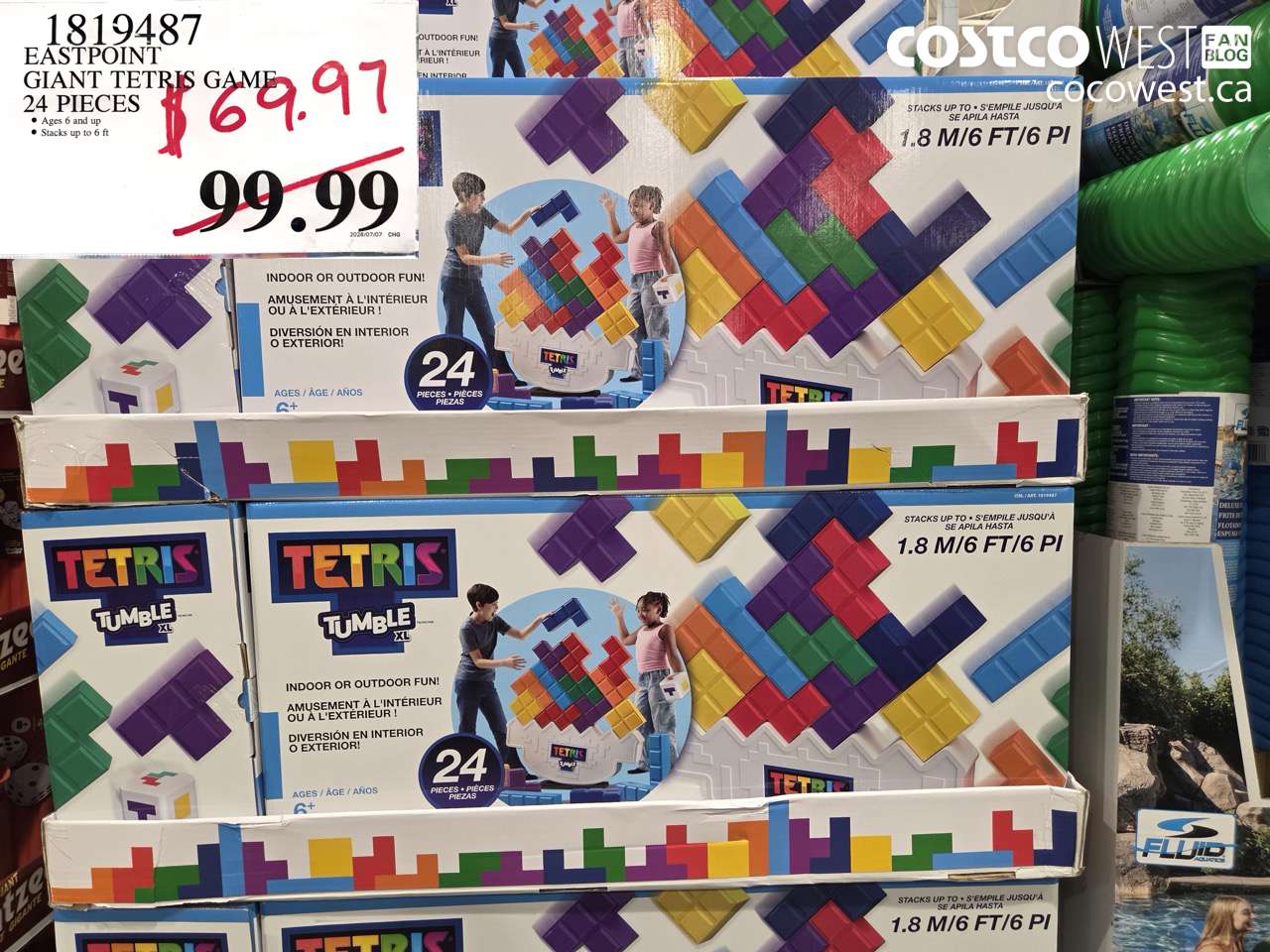 1819487 EASTPOINT GIANT TETRIS GAME 24 PIECES $69.97