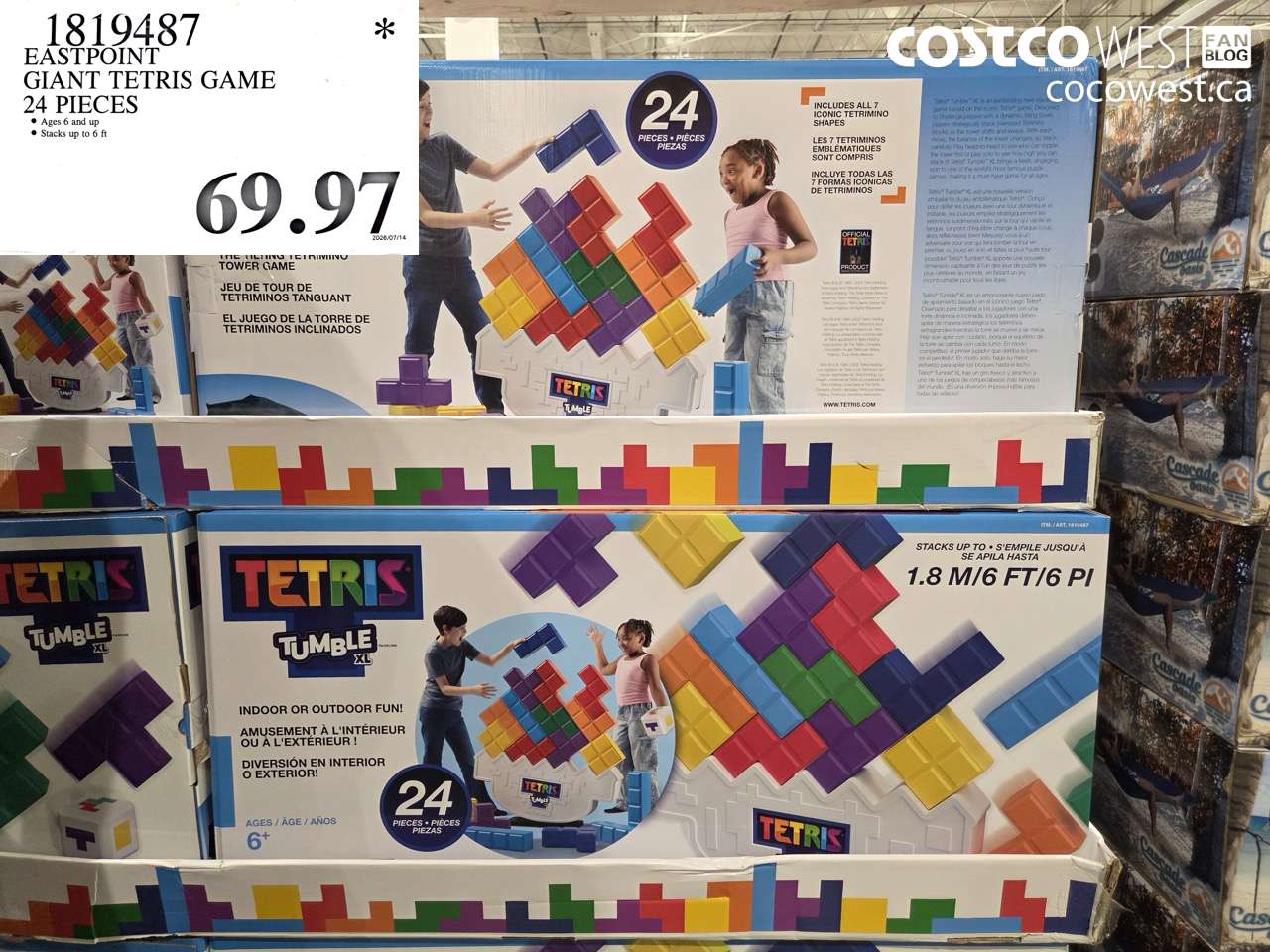 1819487 EASTPOINT GIANT TETRIS GAME 24 PIECES $69.97
