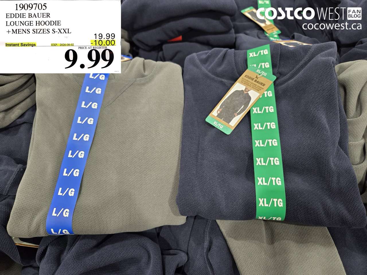 1909705 EDDIE BAUER LOUNGE HOODIE +MENS SIZES S-XXL ($10.00 INSTANT SAVINGS EXPIRES ON 2026-08-02) $9.99