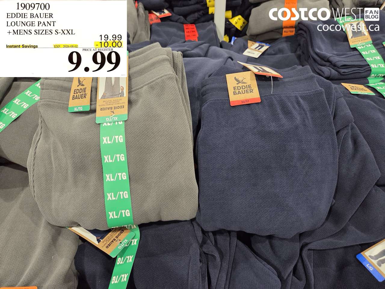 1909700 EDDIE BAUER LOUNGE PANT +MENS SIZES S-XXL ($10.00 INSTANT SAVINGS EXPIRES ON 2026-08-02) $9.99