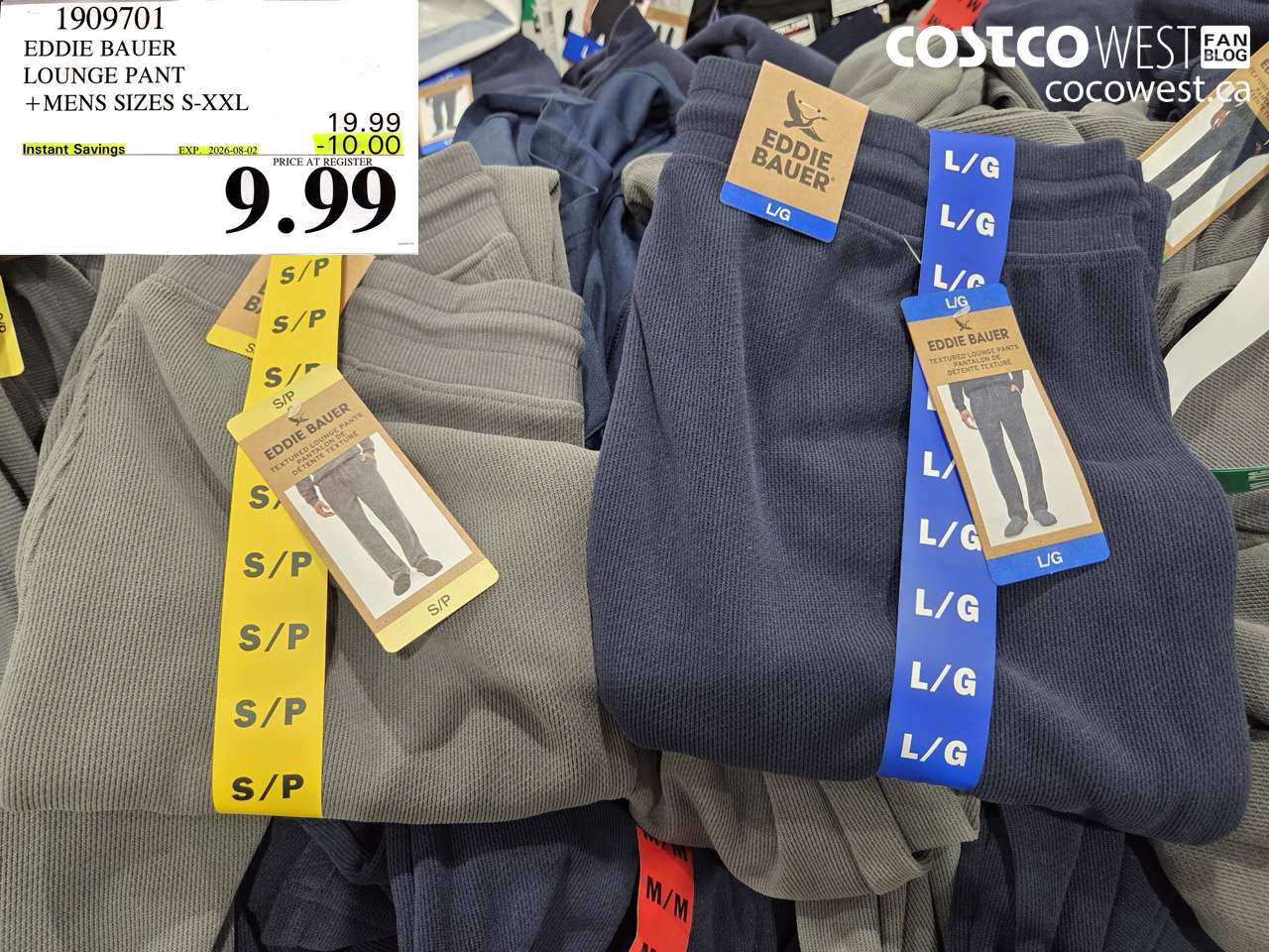 1909701 EDDIE BAUER LOUNGE PANT + MENS SIZES S-XXL ($10.00 INSTANT SAVINGS EXPIRES ON 2026-08-02) $9.99