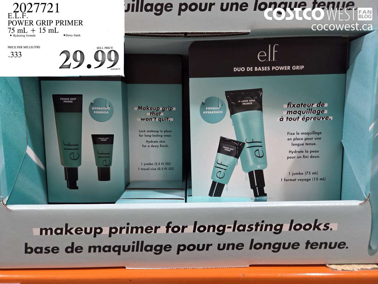 2027721 E.L.F. POWER GRIP PRIMER 75 ML + 15 ML $29.99