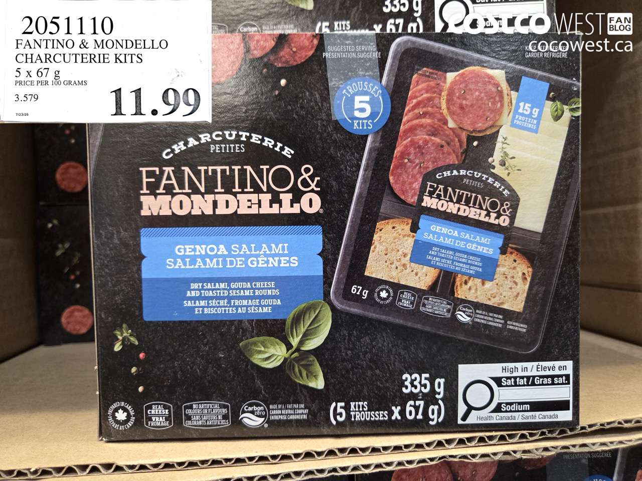 2051110 FANTINO & MONDELLO CHARCUTERIE KITS 5 X 67 G $11.99
