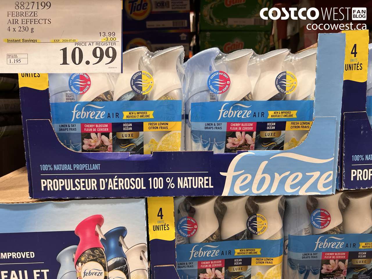 8827199 FEBREZE AIR EFFECTS 4 X 230 G ($3.00 INSTANT SAVINGS EXPIRES ON 2026-07-05) $10.99