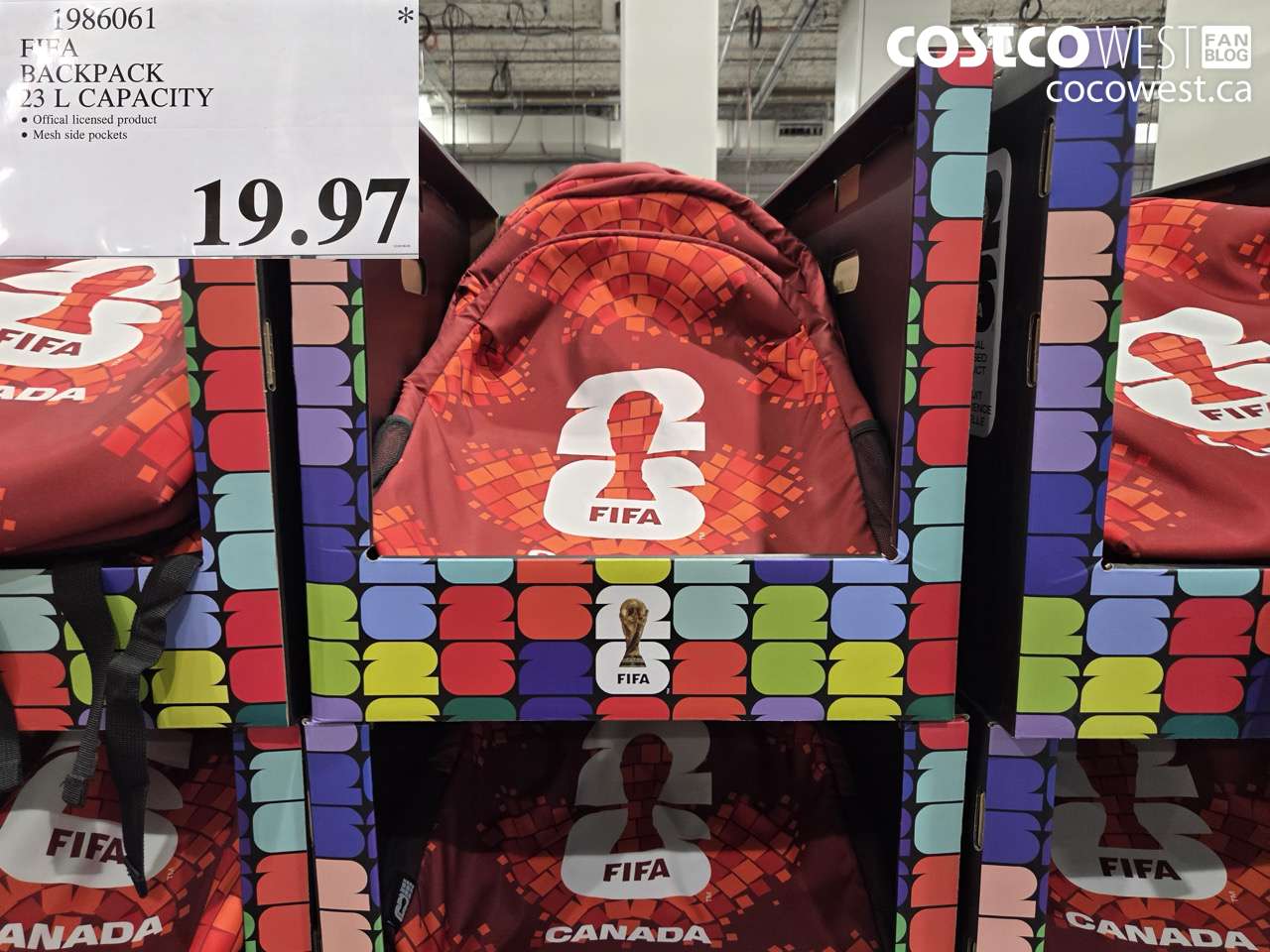 1986061 FFA BACKPACK 23 L CAPACITY $19.97