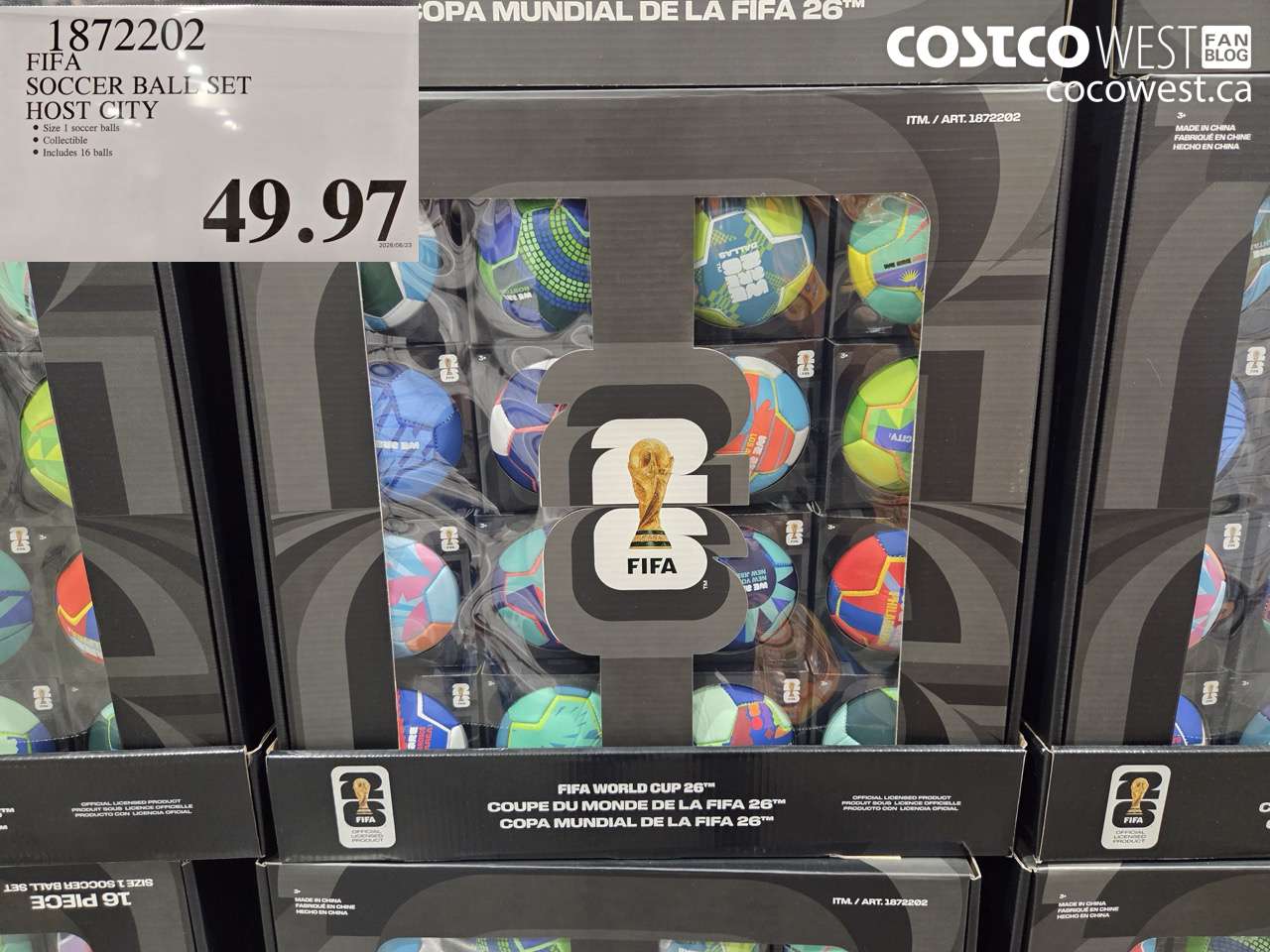 1872202 FIFA SOCCER BALL SET HOST CITY $49.97