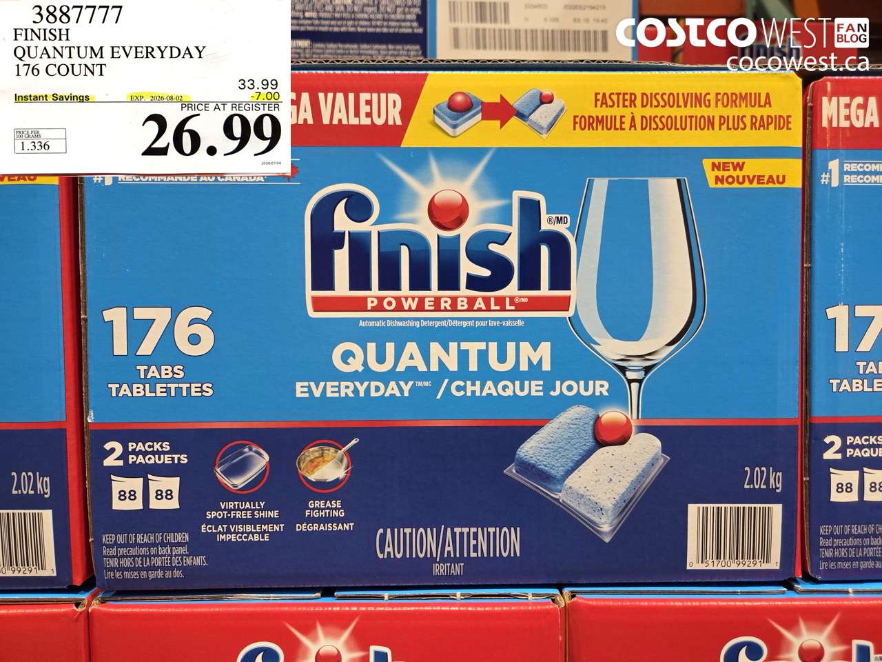 3887777 FINISH QUANTUM EVERYDAY 176 COUNT ($7.00 INSTANT SAVINGS EXPIRES ON 2026-08-02) $26.99