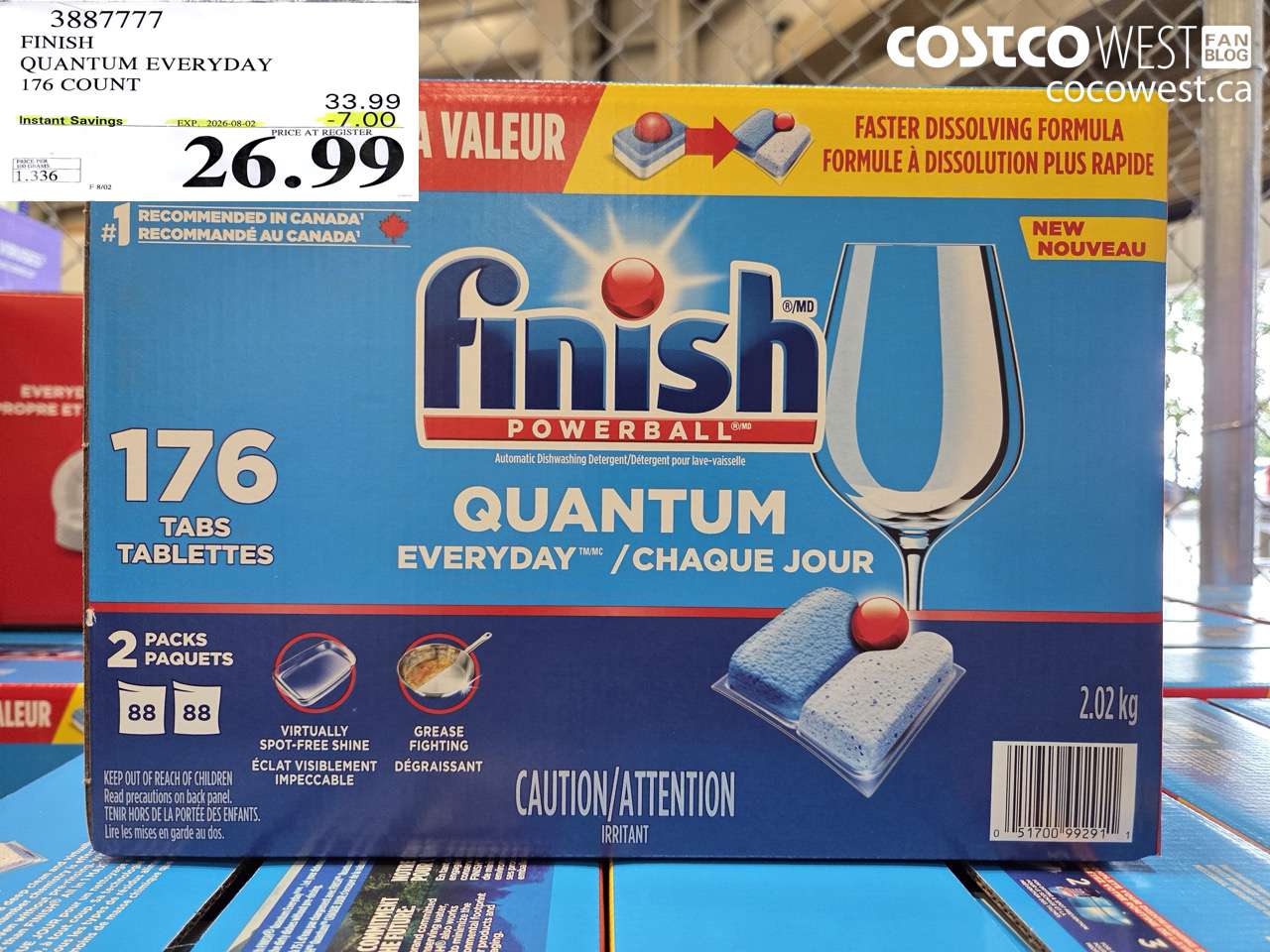 3887777 FINISH QUANTUM EVERYDAY 176 COUNT ($7.00 INSTANT SAVINGS EXPIRES ON 2026-08-02) $26.99