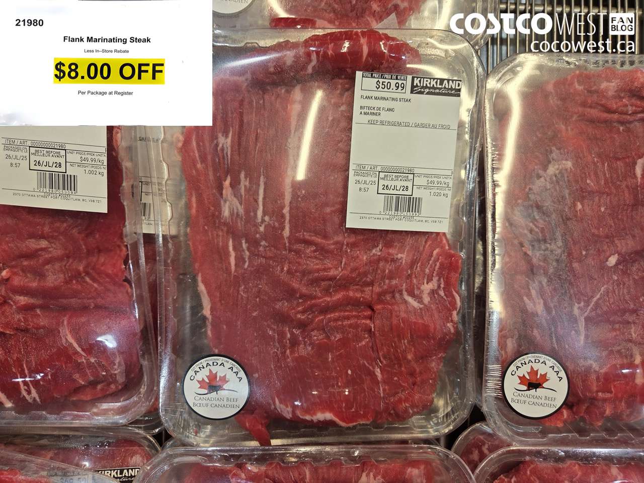 21980 FLANK MARINATING STEAK ($8.00 INSTANT SAVINGS)