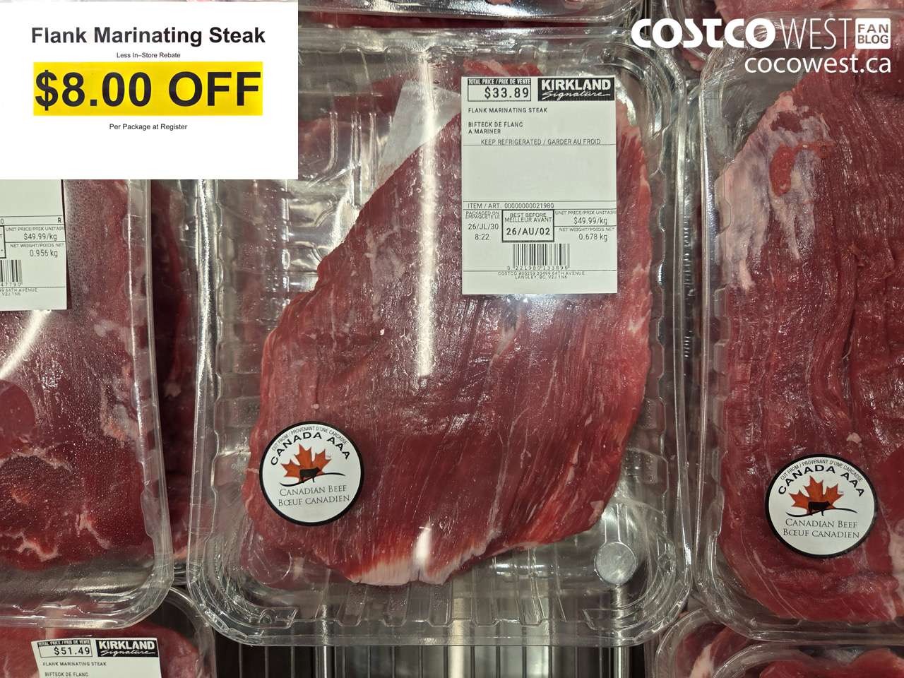 21980 FLANK MARINATING STEAK ($8.00 INSTANT SAVINGS)