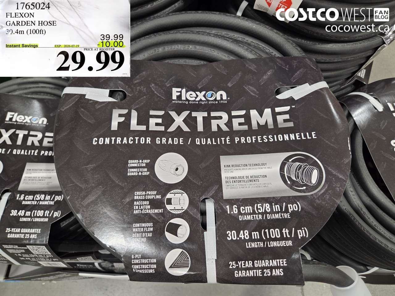 1765024 FLEXON GARDEN HOSE 30.4M (100FT) ($10.00 INSTANT SAVINGS EXPIRES ON 2026-07-19) $29.99