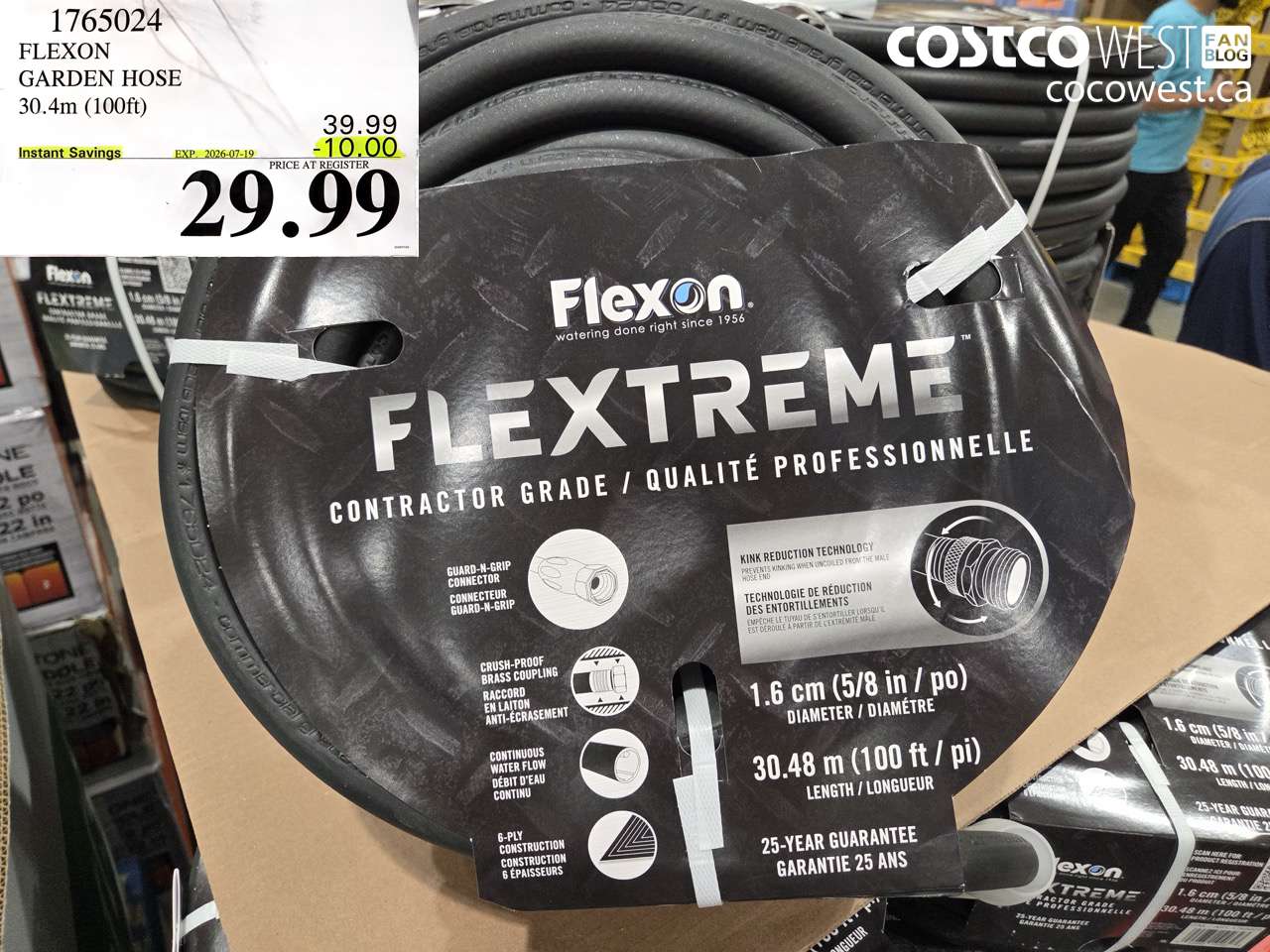 1765024 FLEXON GARDEN HOSE 30.4M (100FT) ($10.00 INSTANT SAVINGS EXPIRES ON 2026-07-19) $29.99