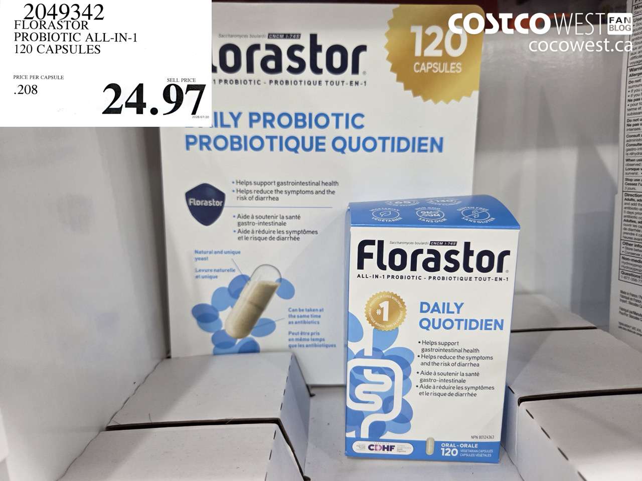 2049342 FLORASTOR PROBIOTIC ALL-IN-1 120 CAPSULES $24.97