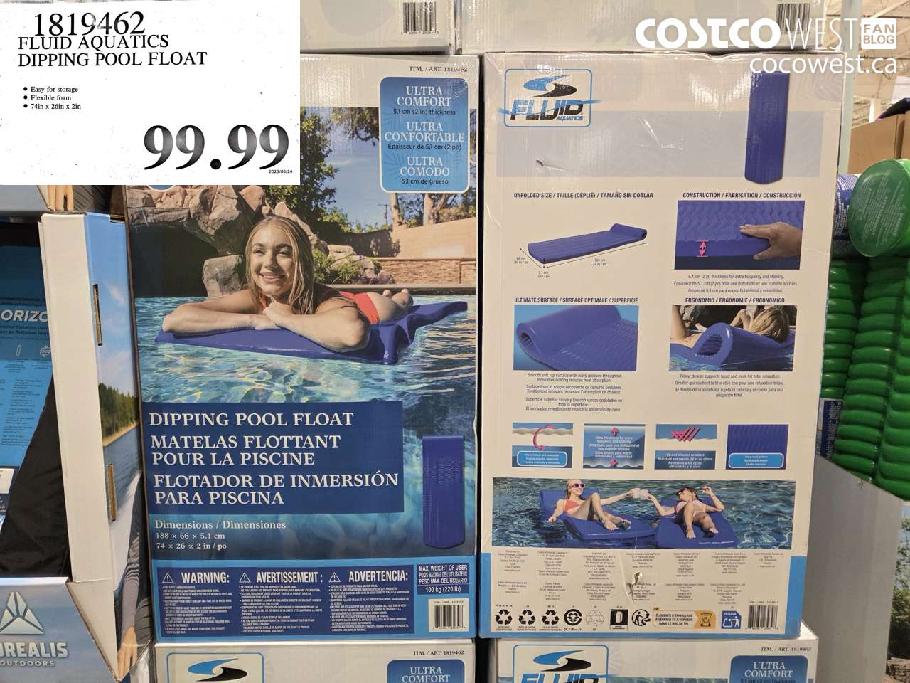 1819462 FLUID AQUATICS DIPPING POOL FLOAT $99.99