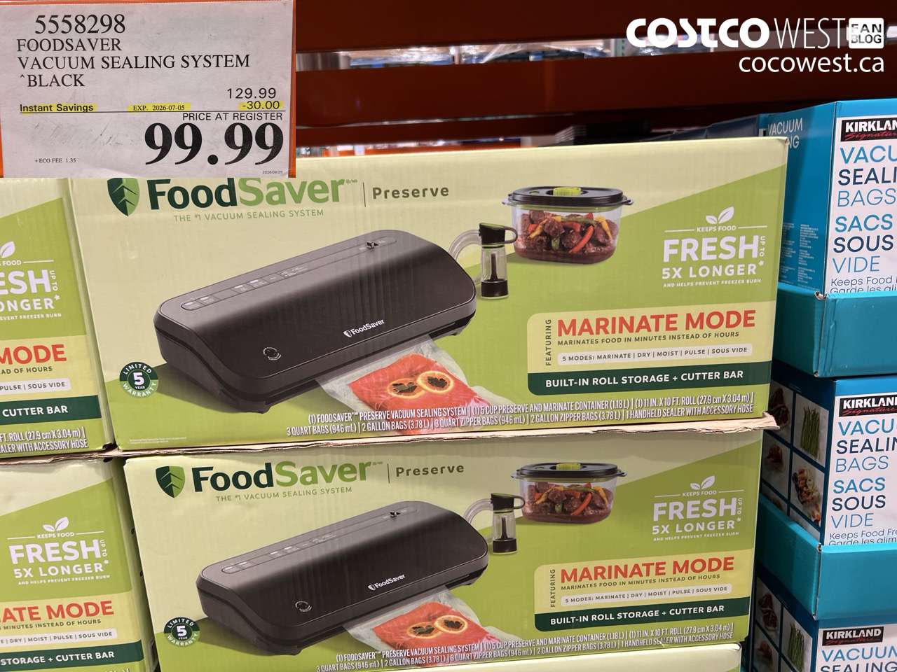 5558298 FOODSAVER VACUUM SEALING SYSTEM BLACK ($30.00 INSTANT SAVINGS EXPIRES ON 2026-07-05) $99.99
