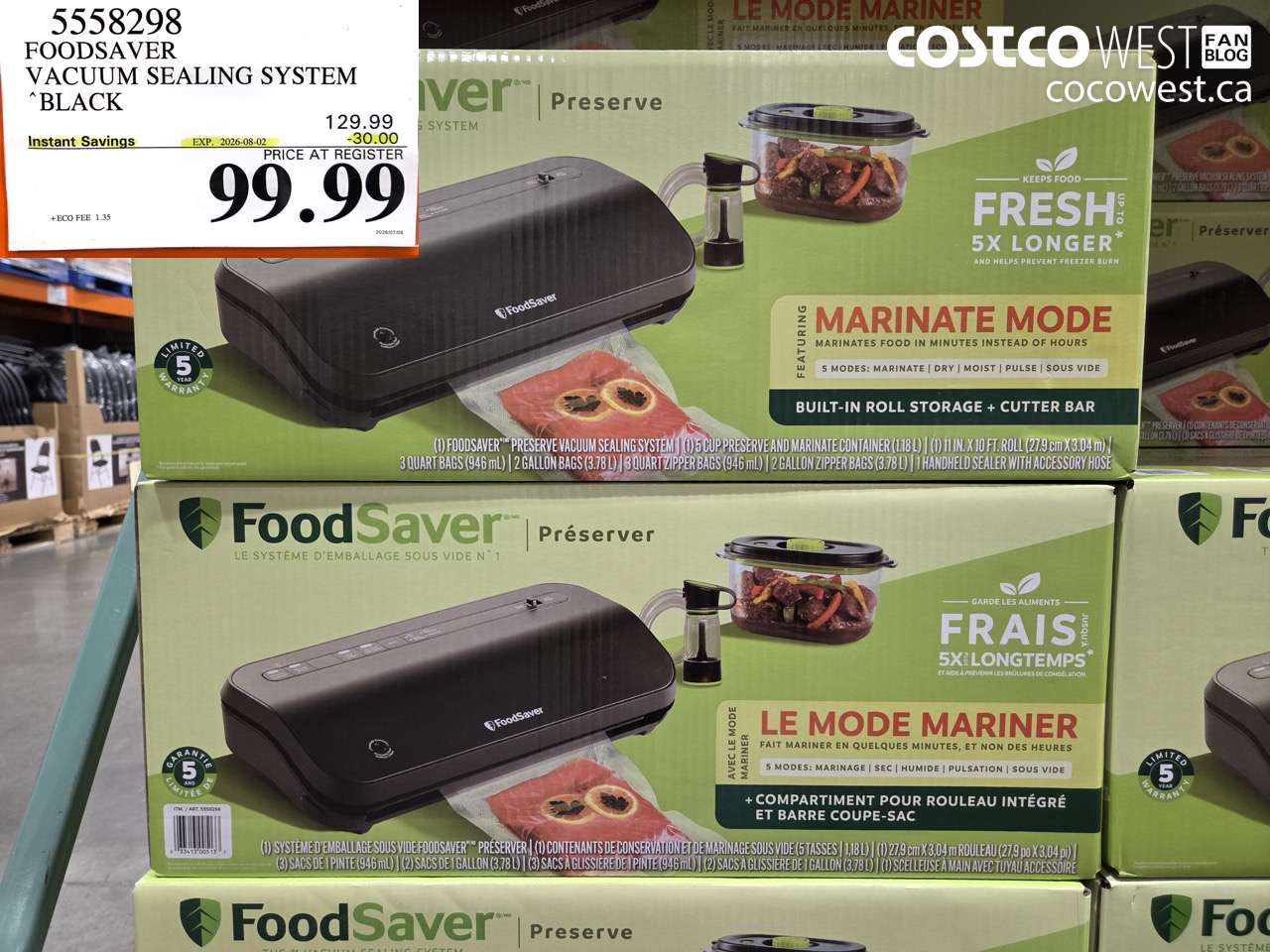 5558298 FOODSAVER VACUUM SEALING SYSTEM BLACK ($30.00 INSTANT SAVINGS EXPIRES ON 2026-08-02) $99.99