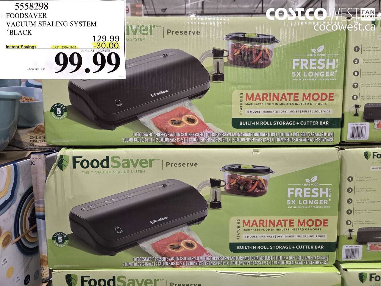 5558298 FOODSAVER VACUUM SEALING SYSTEM BLACK ($30.00 INSTANT SAVINGS EXPIRES ON 2026-08-02) $99.99