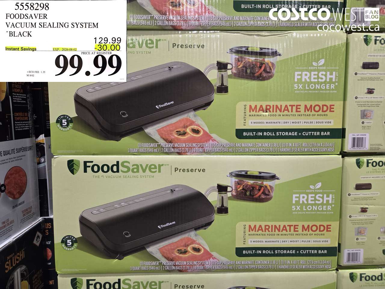 5558298 FOODSAVER VACUUM SEALING SYSTEM BLACK ($30.00 INSTANT SAVINGS EXPIRES ON 2026-08-02) $99.99