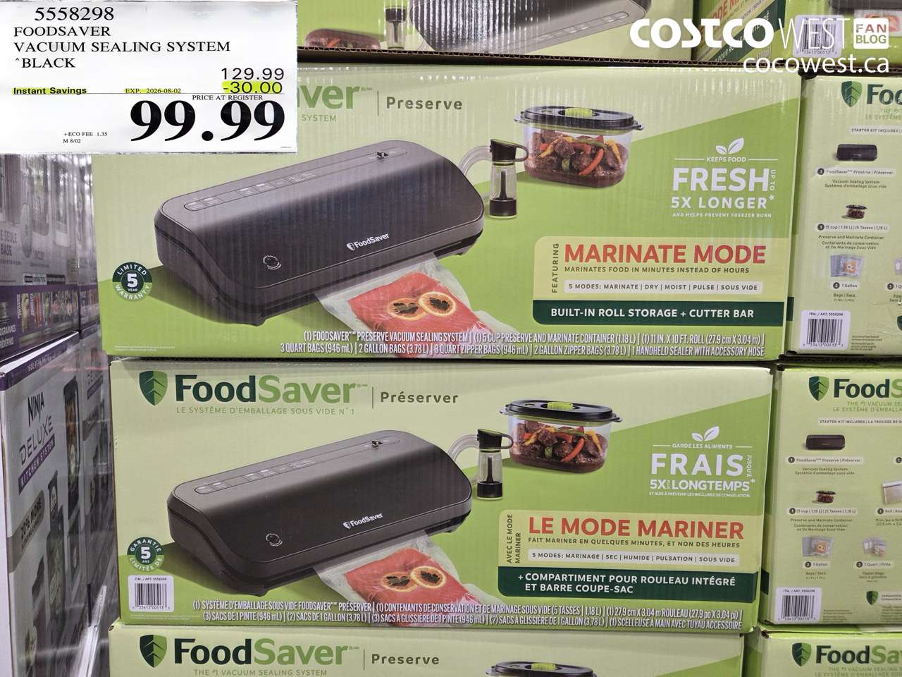 5558298 FOODSAVER VACUUM SEALING SYSTEM BLACK ($30.00 INSTANT SAVINGS EXPIRES ON 2026-08-02) $99.99