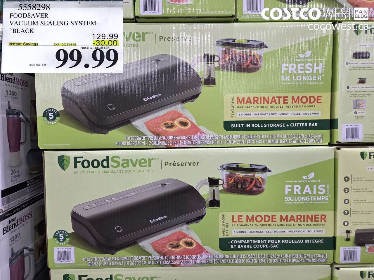 5558298 FOODSAVER VACUUM SEALING SYSTEM BLACK ($30.00 INSTANT SAVINGS EXPIRES ON 2026-08-02) $99.99