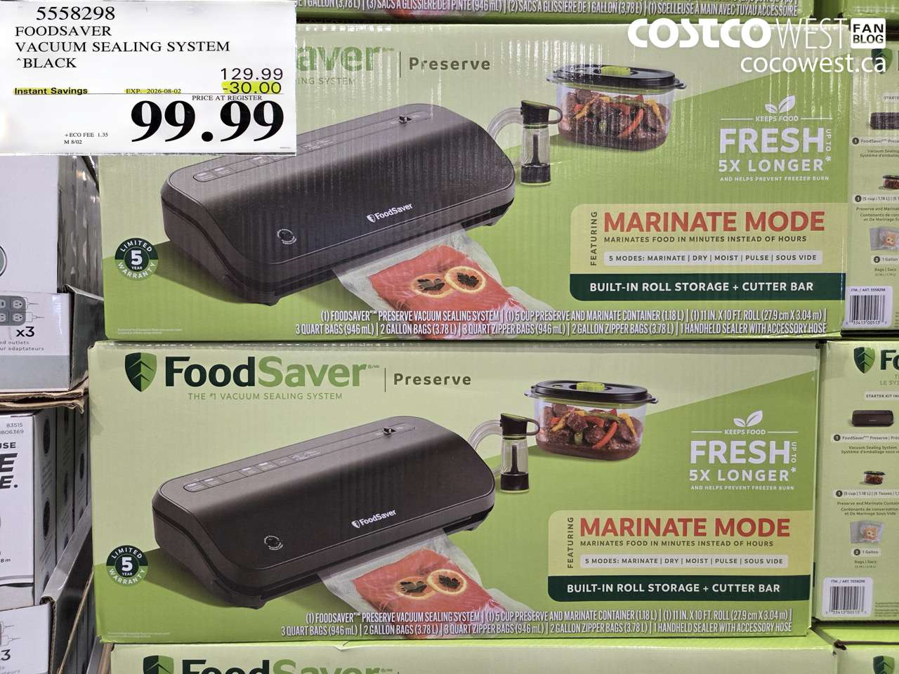 5558298 FOODSAVER VACUUM SEALING SYSTEM BLACK ($30.00 INSTANT SAVINGS EXPIRES ON 2026-08-02) $99.99