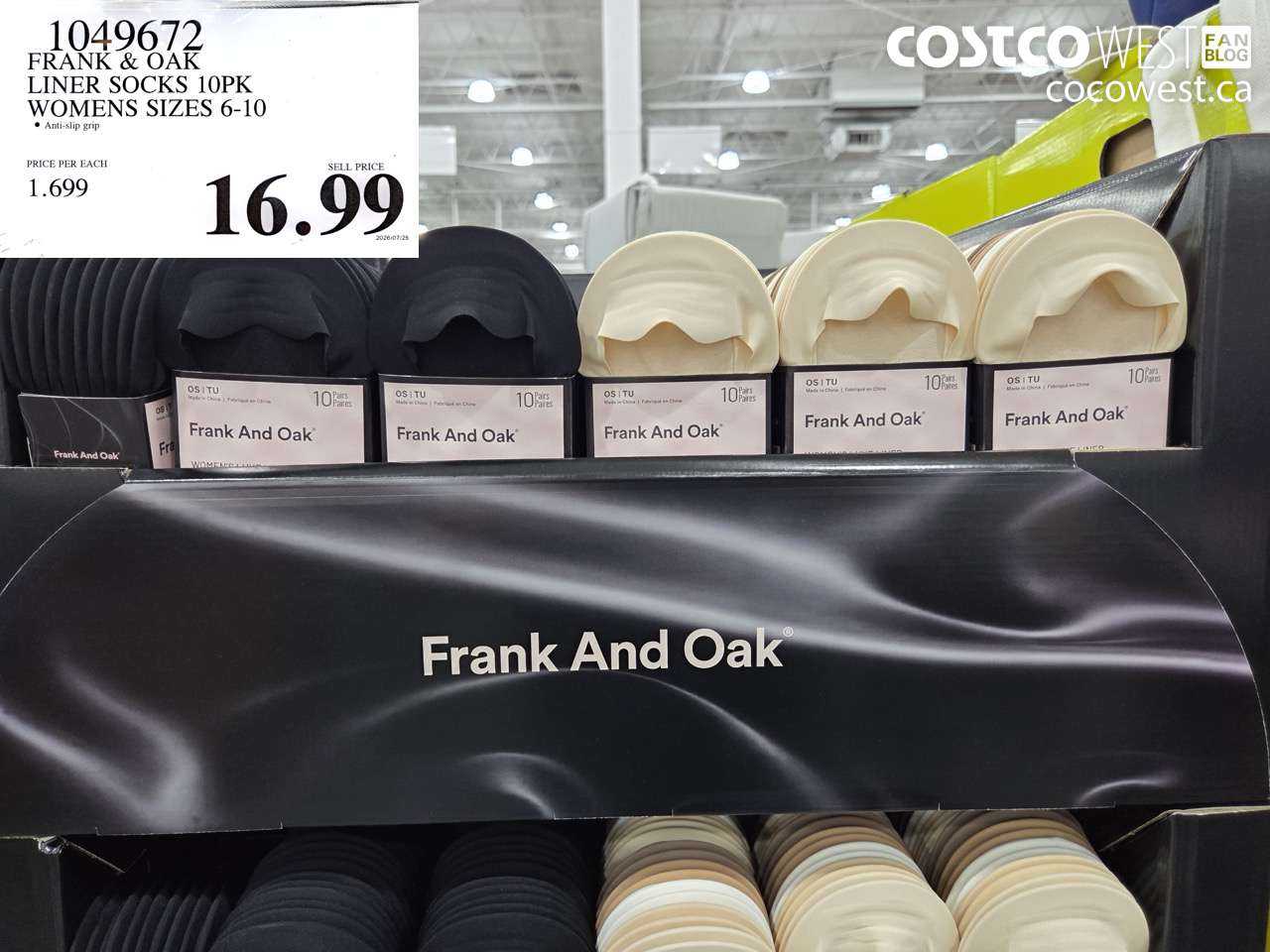 1049672 FRANK & OAK LINER SOCKS 10PK WOMENS SIZES 6-10 $16.99