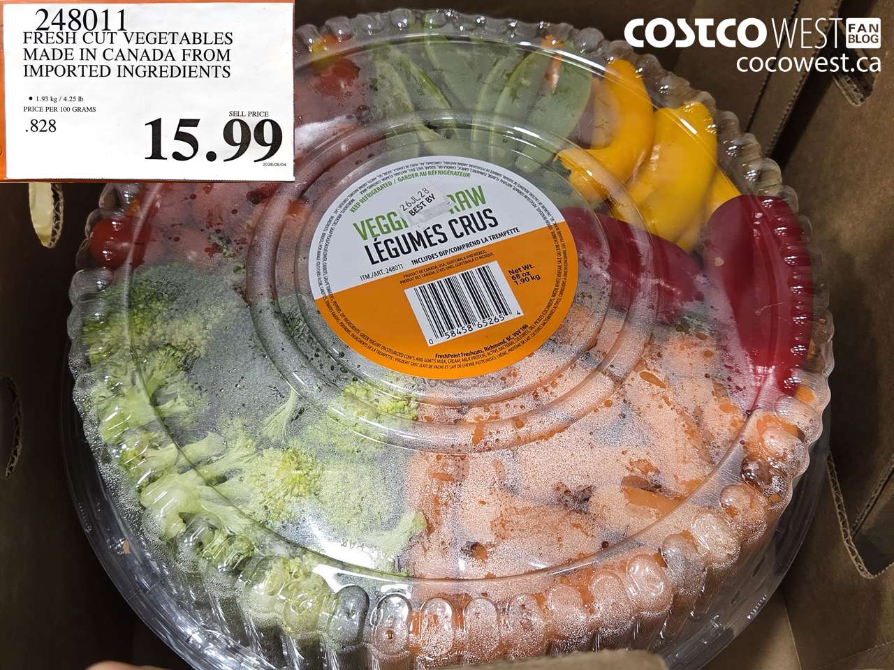 248011 FRESH CUT VEGETABLES MADE IN CANADA FROM IMPORTED INGREDIENTS $15.99