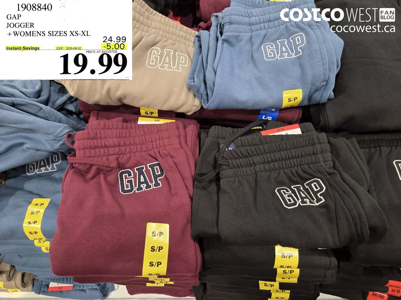 1908840 GAP JOGGER + WOMENS SIZES XS-XL ($5.00 INSTANT SAVINGS EXPIRES ON 2026-08-02) $19.99