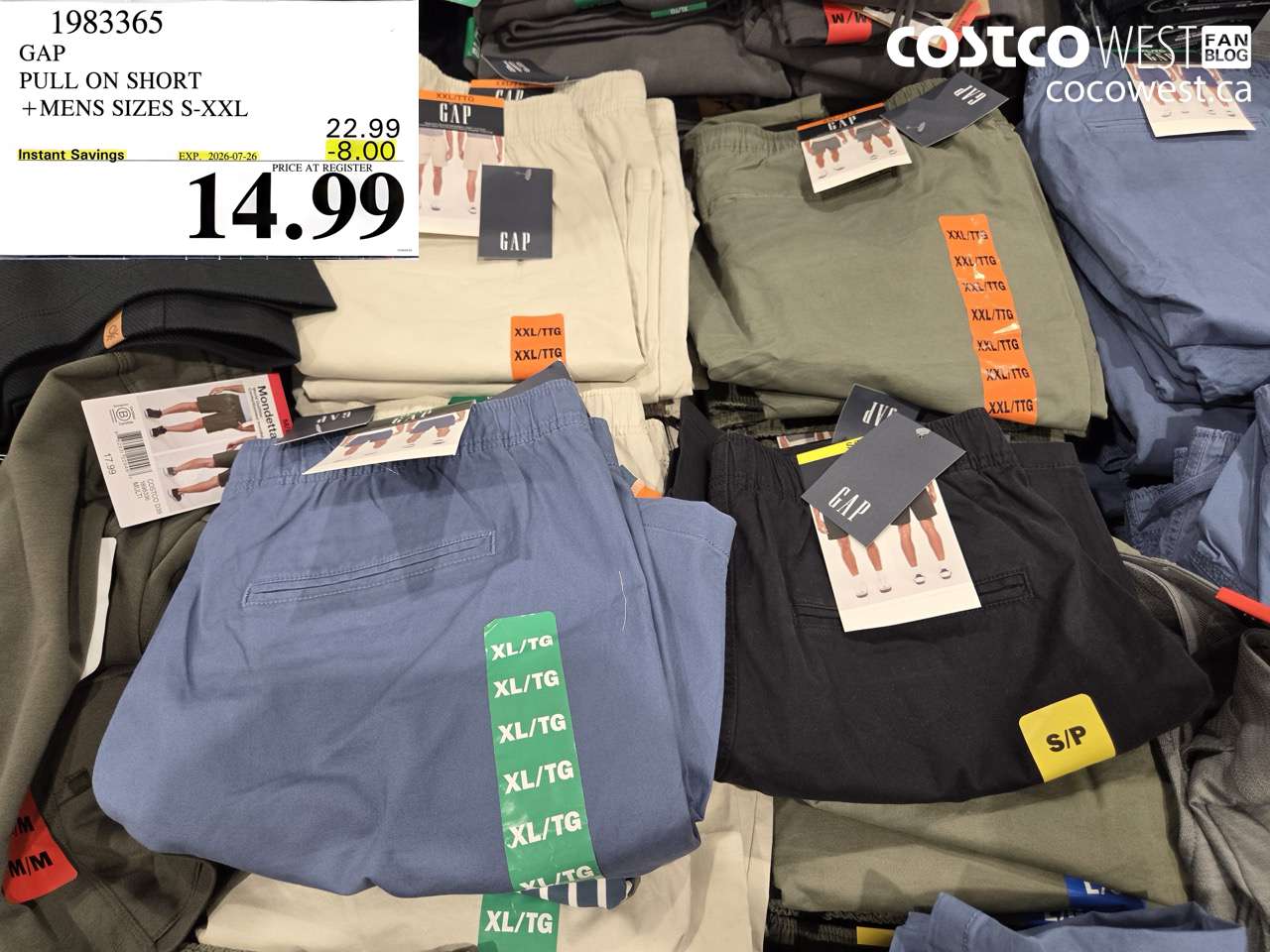 1983365 GAP PULL ON SHORT MENS SIZES S-XXL ($8.00 INSTANT SAVINGS EXPIRES ON 2026-07-26) $14.99