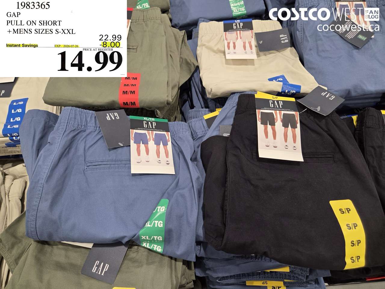 1983365 GAP PULL ON SHORT MENS SIZES S-XXL ($8.00 INSTANT SAVINGS EXPIRES ON 2026-07-26) $14.99