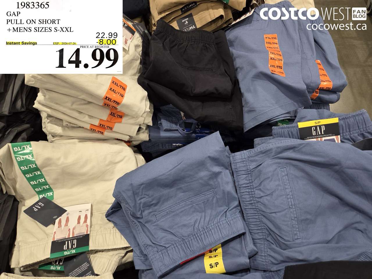 1983365 GAP PULL ON SHORT MENS SIZES S-XXL ($8.00 INSTANT SAVINGS EXPIRES ON 2026-07-26) $14.99