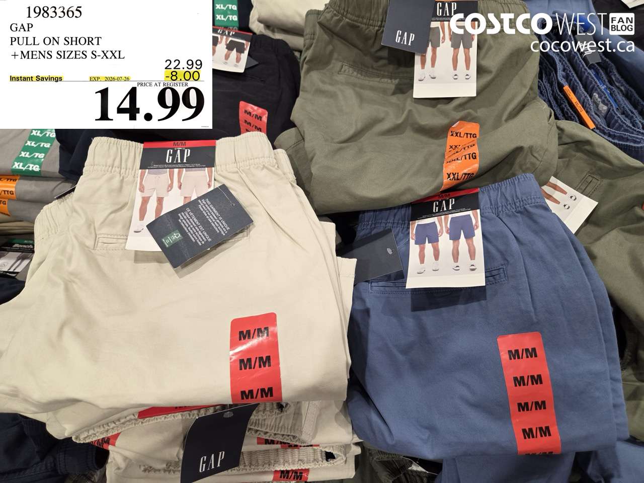 1983365 GAP PULL ON SHORT +MENS SIZES S-XXL ($8.00 INSTANT SAVINGS EXPIRES ON 2026-07-26) $14.99