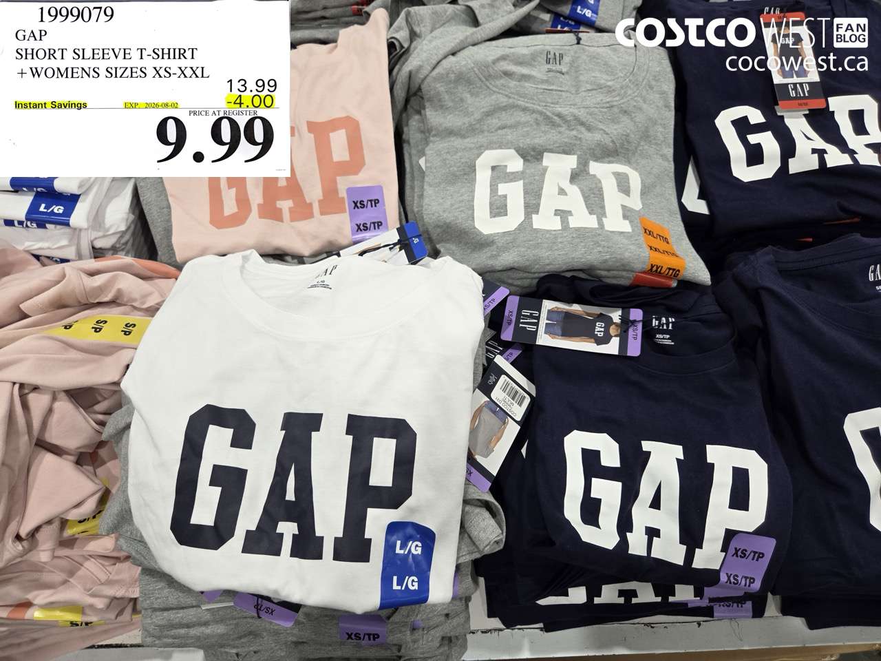 1999079 GAP SHORT SLEEVE T-SHIRT + WOMENS SIZES XS-XXL ($4.00 INSTANT SAVINGS EXPIRES ON 2026-08-02) $9.99