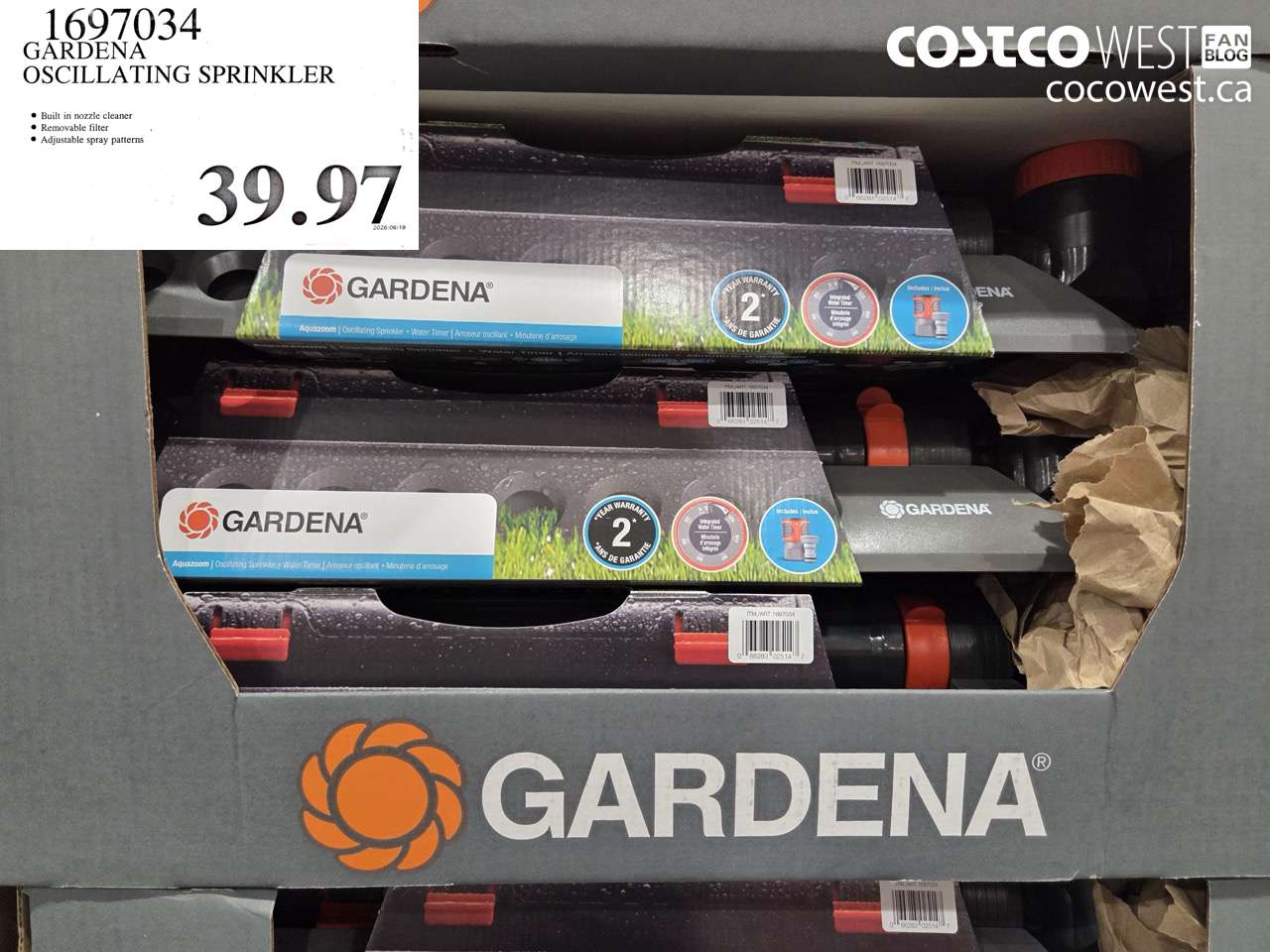 1697034 GARDENA OSCILLATING SPRINKLER $39.97