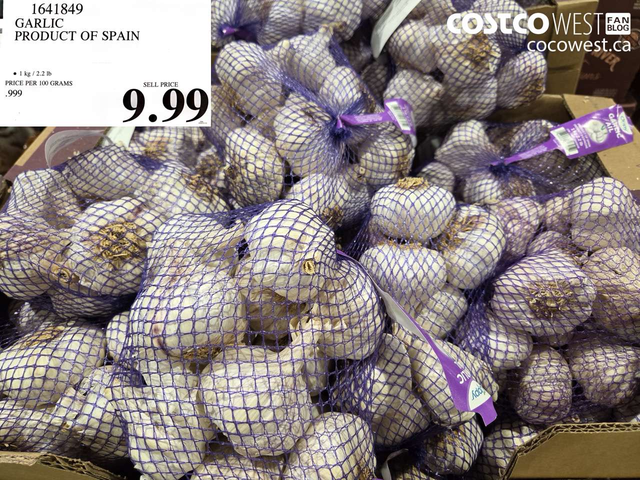 1641849 GARLIC PRODUCT OF SPAIN $9.99