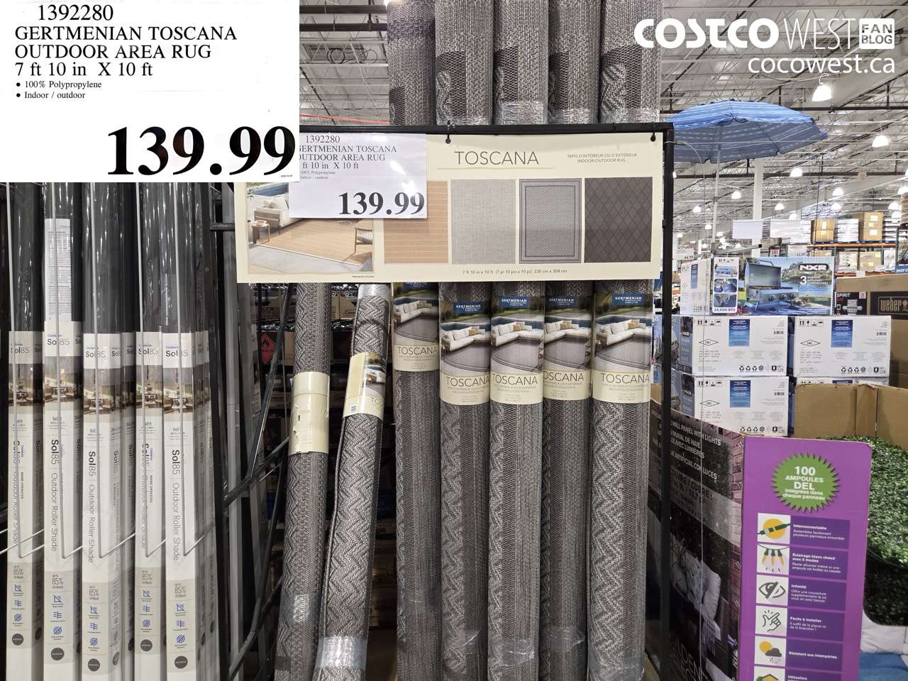 1392280 GERTMENIAN TOSCANA OUTDOOR AREA RUG 7 FT 10 IN X 10 FT $139.99