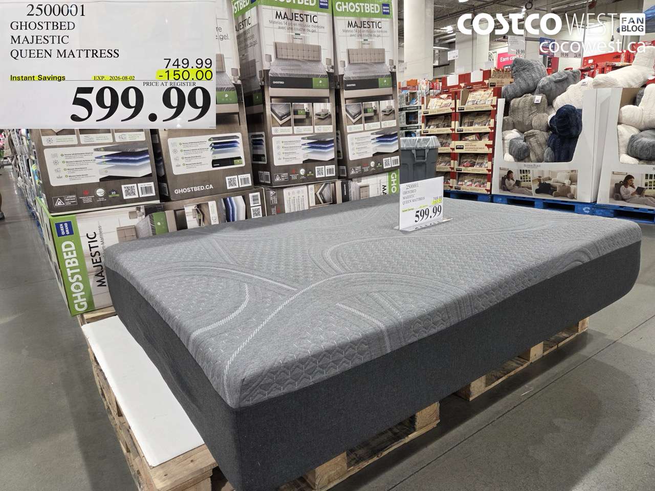 2500001 GHOSTBED MAJESTIC QUEEN MATTRESS ($150.00 INSTANT SAVINGS EXPIRES ON 2026-08-02) $599.99
