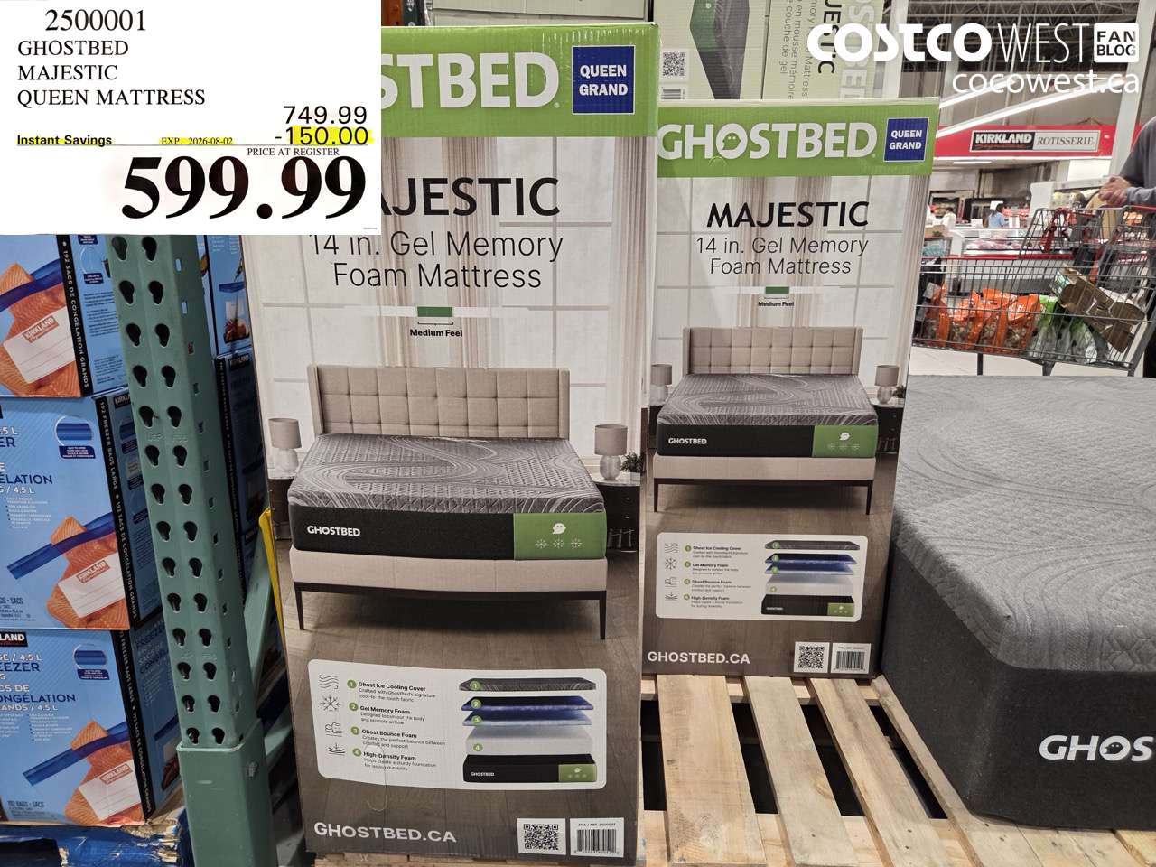 2500001 GHOSTBED MAJESTIC QUEEN MATTRESS ($150.00 INSTANT SAVINGS EXPIRES ON 2026-08-02) $599.99