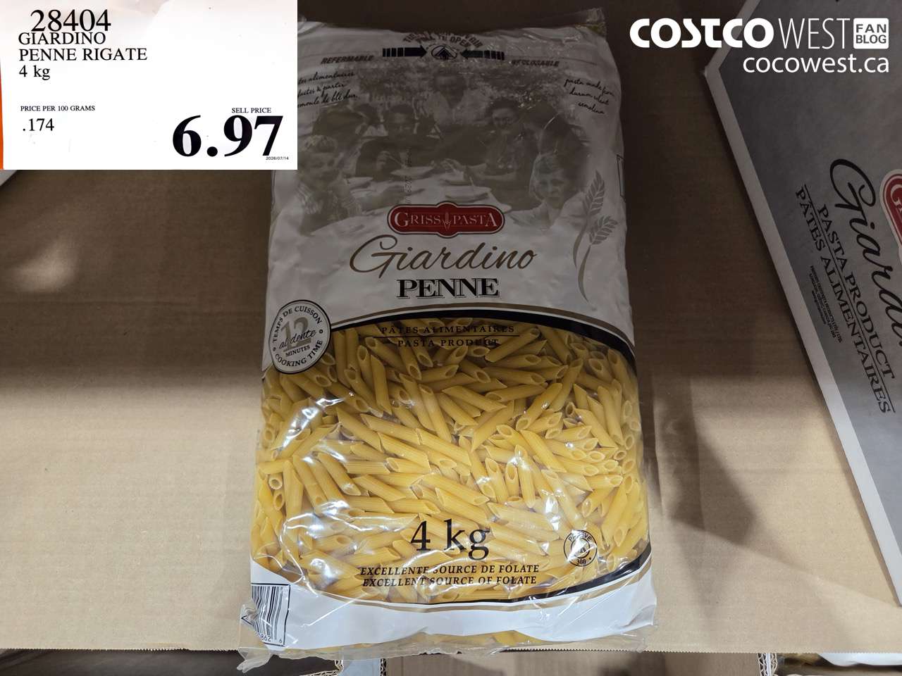28404 GIARDINO PENNE RIGATE 4 KG $6.97