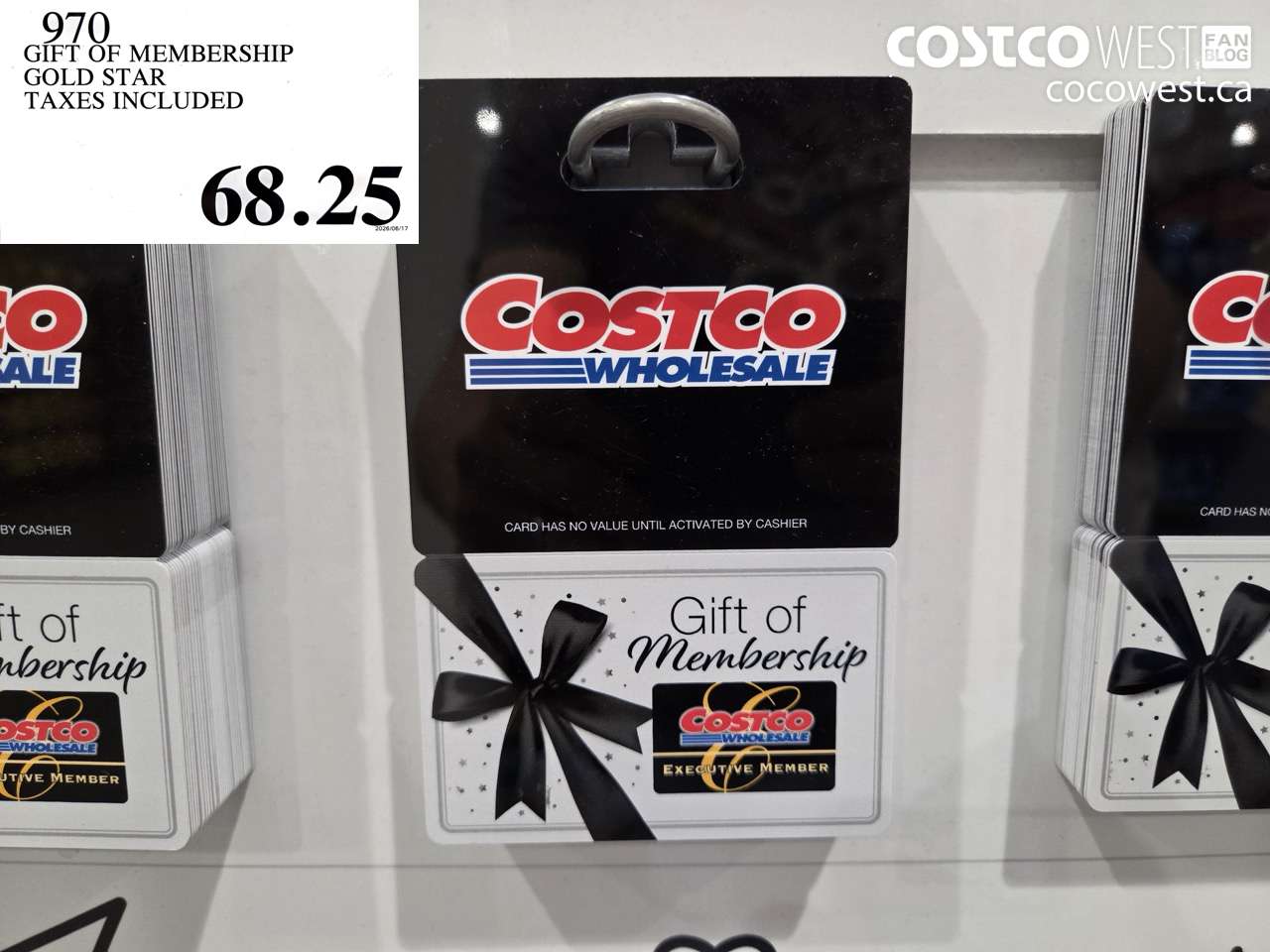 970 GIFT OF MEMBERSHIP GOLD STAR $68.25