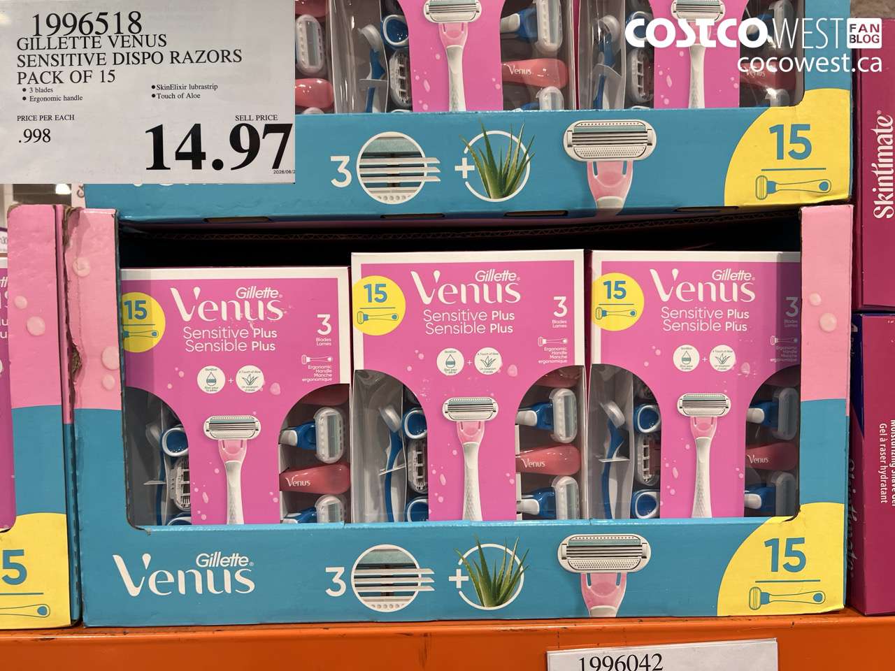 1996518 GILLETTE VENUS SENSITIVE DISPO RAZORS PACK OF 15 $14.97