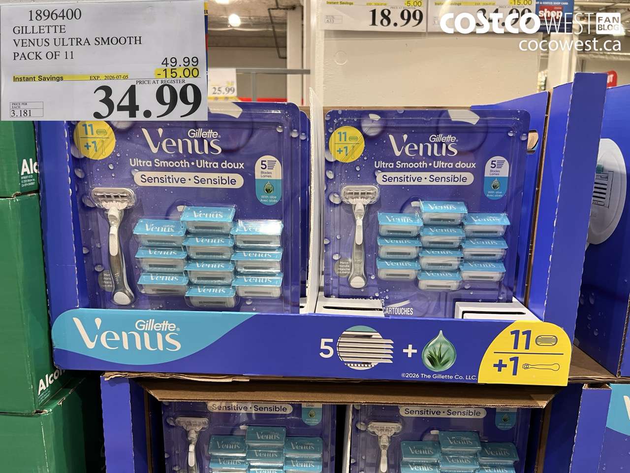 1896400 GILLETTE VENUS ULTRA SMOOTH PACK OF 11 ($15.00 INSTANT SAVINGS EXPIRES ON 2026-07-05) $34.99